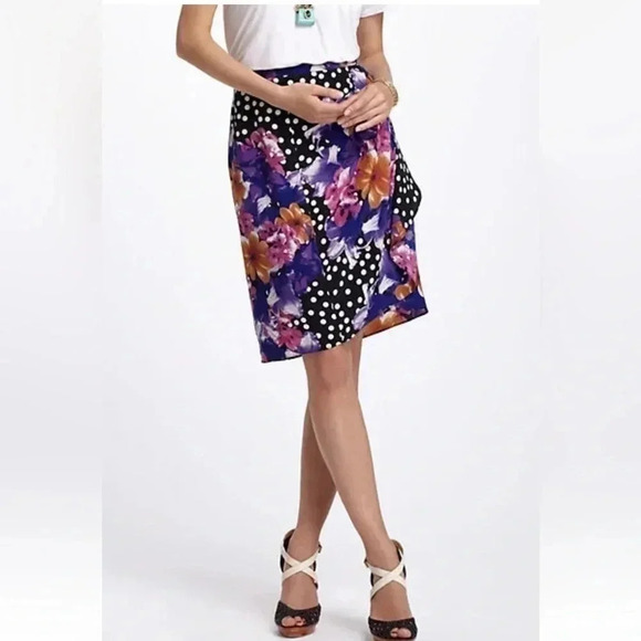 Anthropologie Yoana Baraschi Floral Polka Dot Beryl Pencil Skirt Size 8 Medium M - Picture 8 of 8